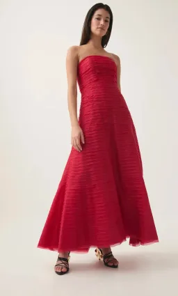 AJE Soundscape Dress in Red Size 8 for rent on The Volte - image 3