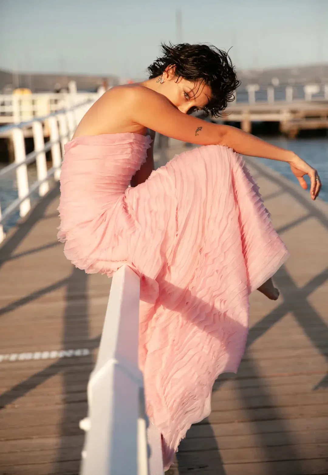 AJE Soundscape Dress in Pink Size 6 for rent on The Volte - main image