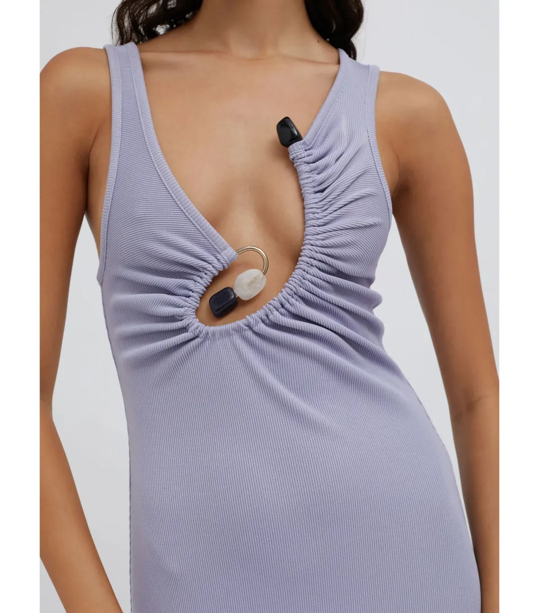 Christopher Esber Spiral Crystal Tank Dress in Lavender Size AU 8 for rent on The Volte - main image