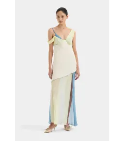 Sir The Label Thames Splice Midi Dress in Ecru Multi Size 0 / AU 6 for rent on The Volte - image 4