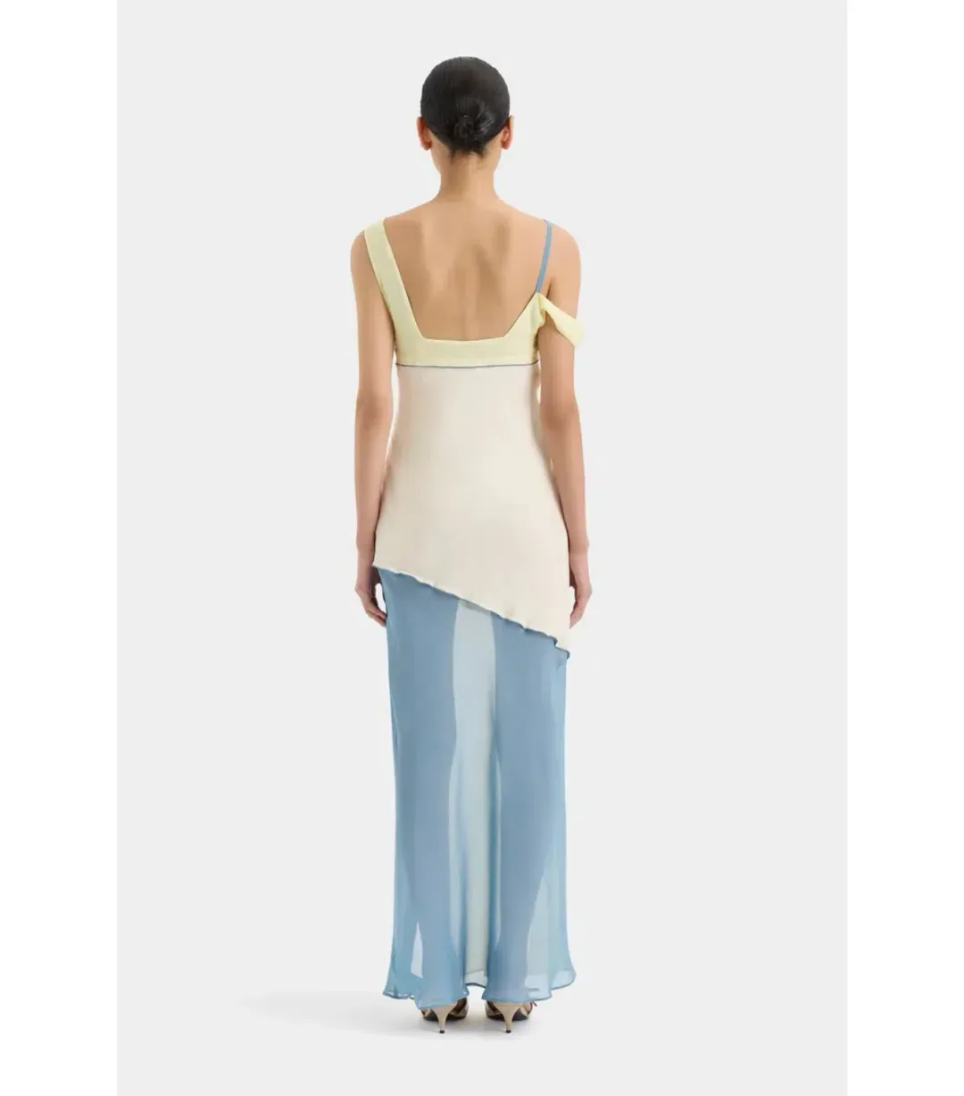 Sir The Label Thames Splice Midi Dress in Ecru Multi Size 0 / AU 6 for rent on The Volte - main image