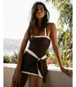 Sir the Label Jacques Mini Dress in Chocolate Size 0 / AU 6 for rent on The Volte - image 6
