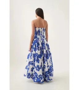 Aje Behold Maxi Dress in Boldly Blooming Cobalt Size AU 8 for rent on The Volte - image 3