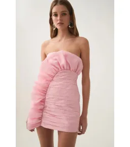 Aje Telma Mini Dress in Pink Quartz Size AU 8 for rent on The Volte - image 2