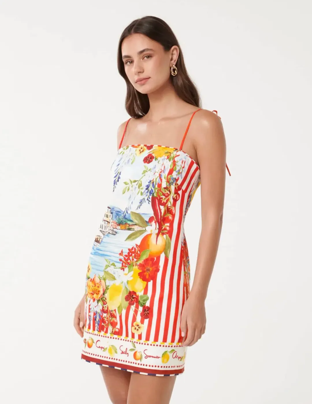 Forever New Sierra Printed Mini Dress in Multi Size AU 10 for rent on The Volte - main image