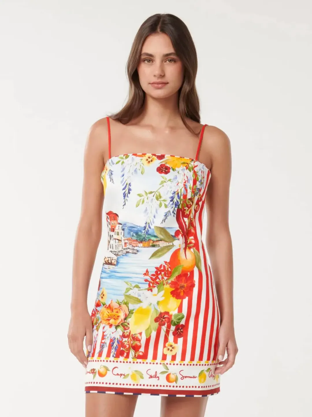 Forever New Sierra Printed Mini Dress in Multi Size AU 10 for rent on The Volte - main image