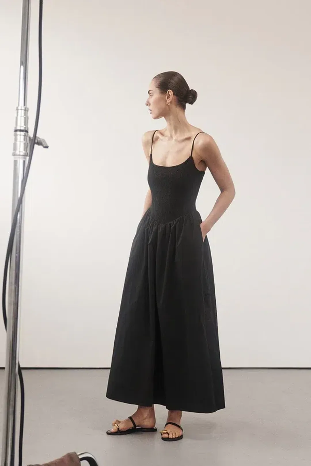 DISSH Milano Cotton Midi Dress Black Size 8 for rent on The Volte - main image