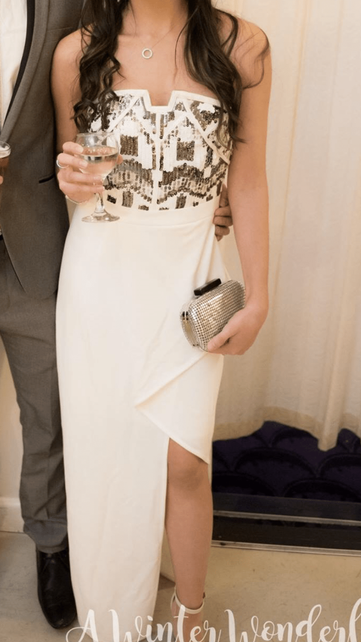 Bariano white formal dress white size 6 for rent on The Volte - main image