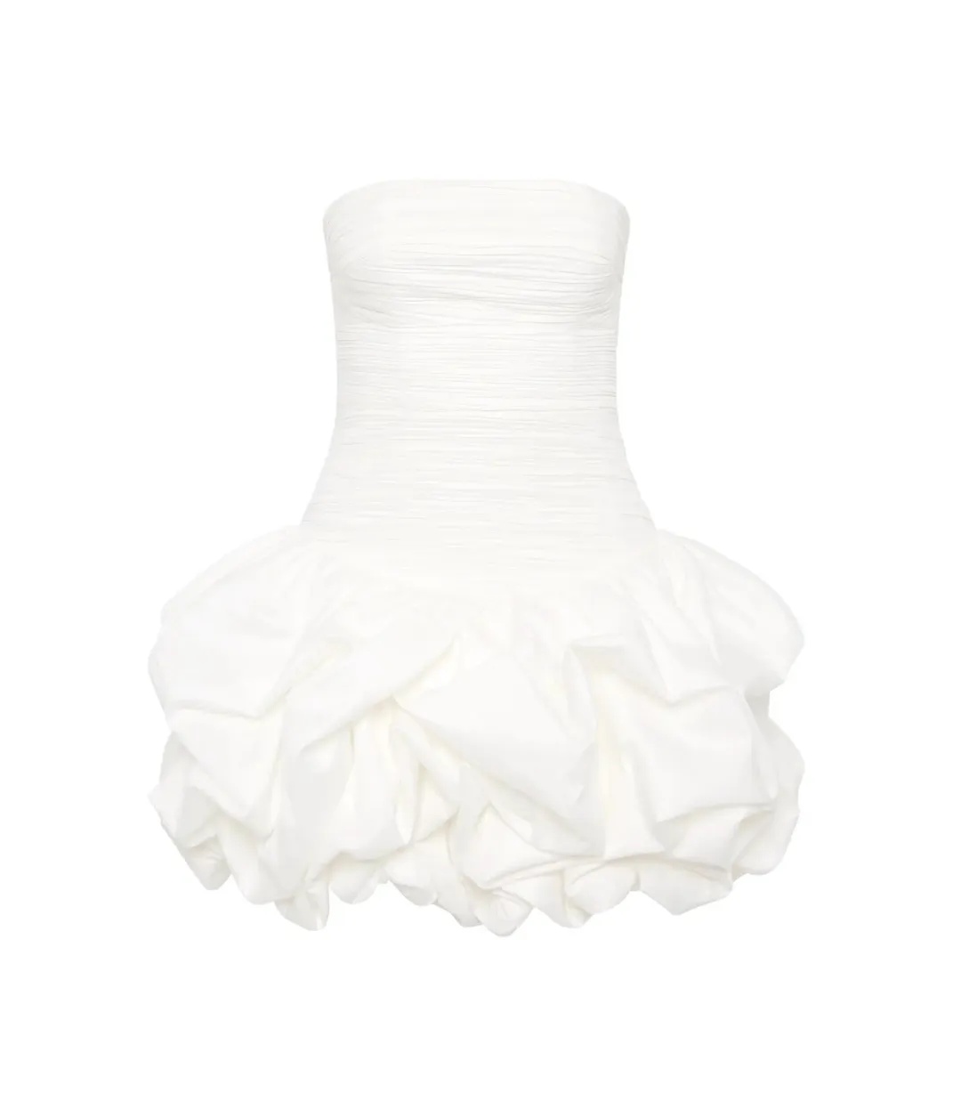 Aje Violette Bubble Hem Mini Dress Ivory Size AU 8 for rent on The Volte - main image