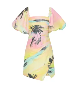 Aje Paradise Wrap Front Mini Dress Sunset sky Size AU 14 for rent on The Volte - image 4