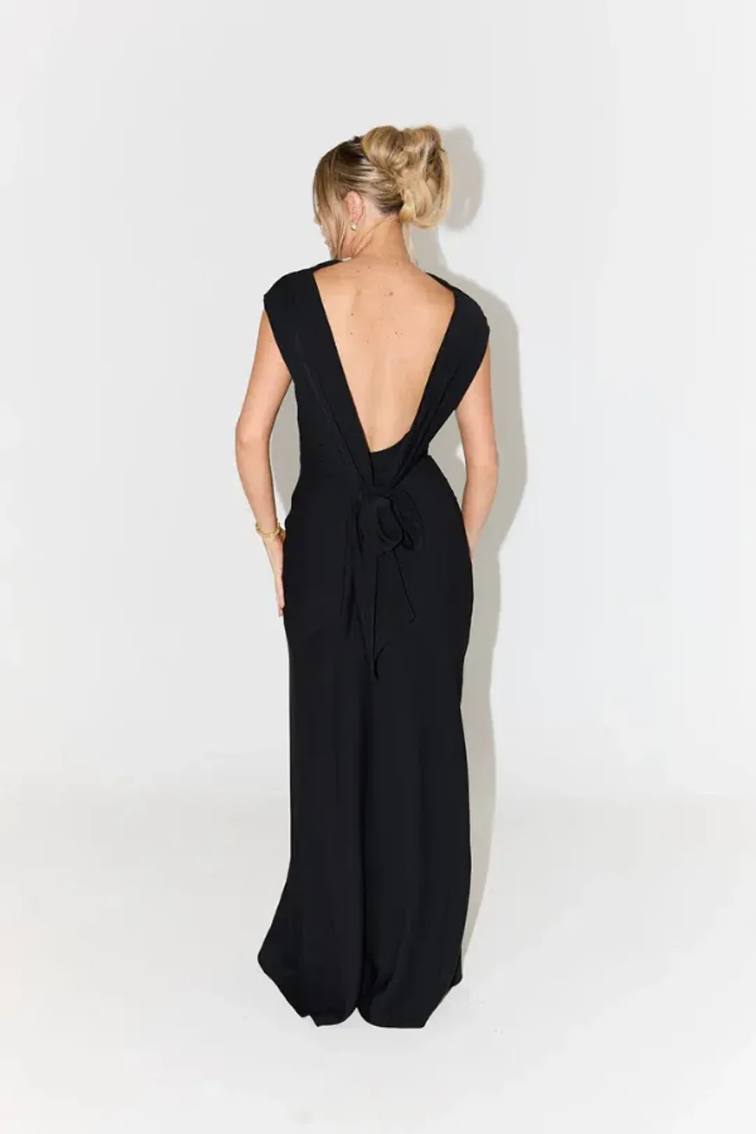 Odd Muse The Ultimate Muse Drape Back Maxi Dress Black Size AU 8 for rent on The Volte - main image