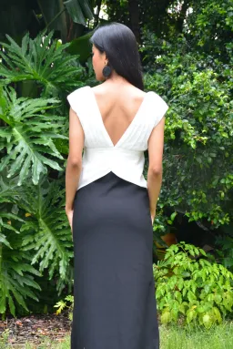 Monique Contrast Maxi Dress - Black MESHKI for rent on The Volte - image 6