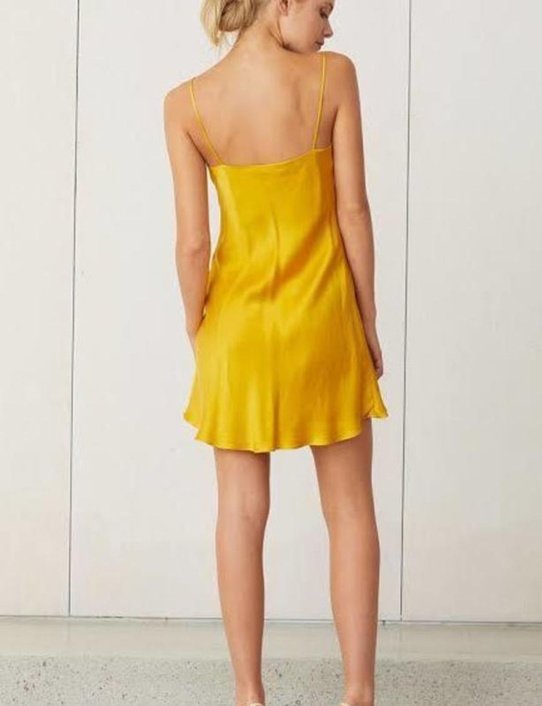 Bec & Bridge Classic Silk Mini Dress Marigold Size 10 for rent on The Volte - main image