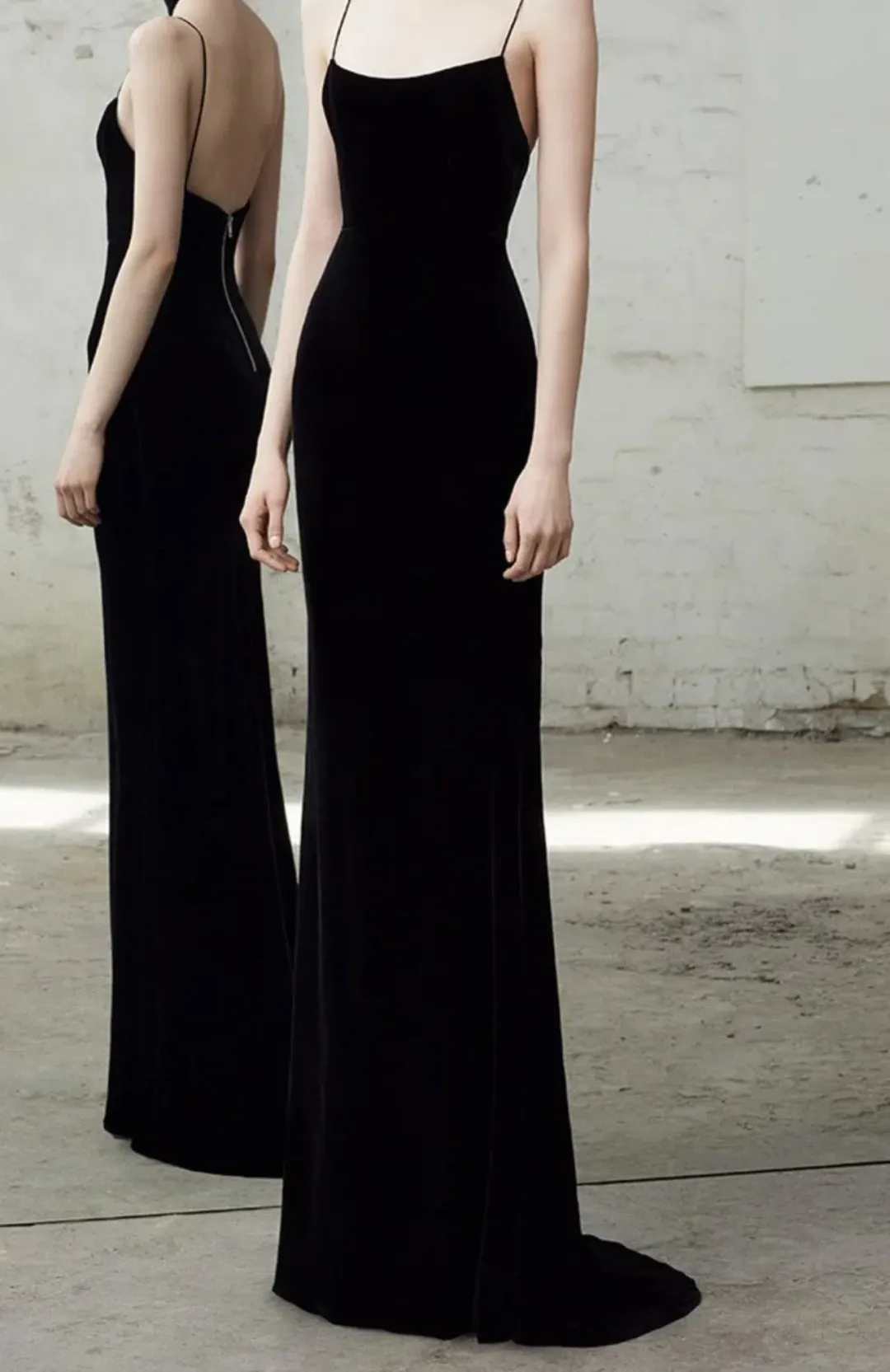 Alex Perry Kim Velvet Slip Dress Black Size AU 6  for rent on The Volte - main image