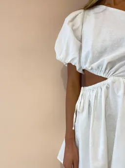 By Nicola Gabriella Asymmetrical Mini Dress in White Size AU 8 for rent on The Volte - image 3