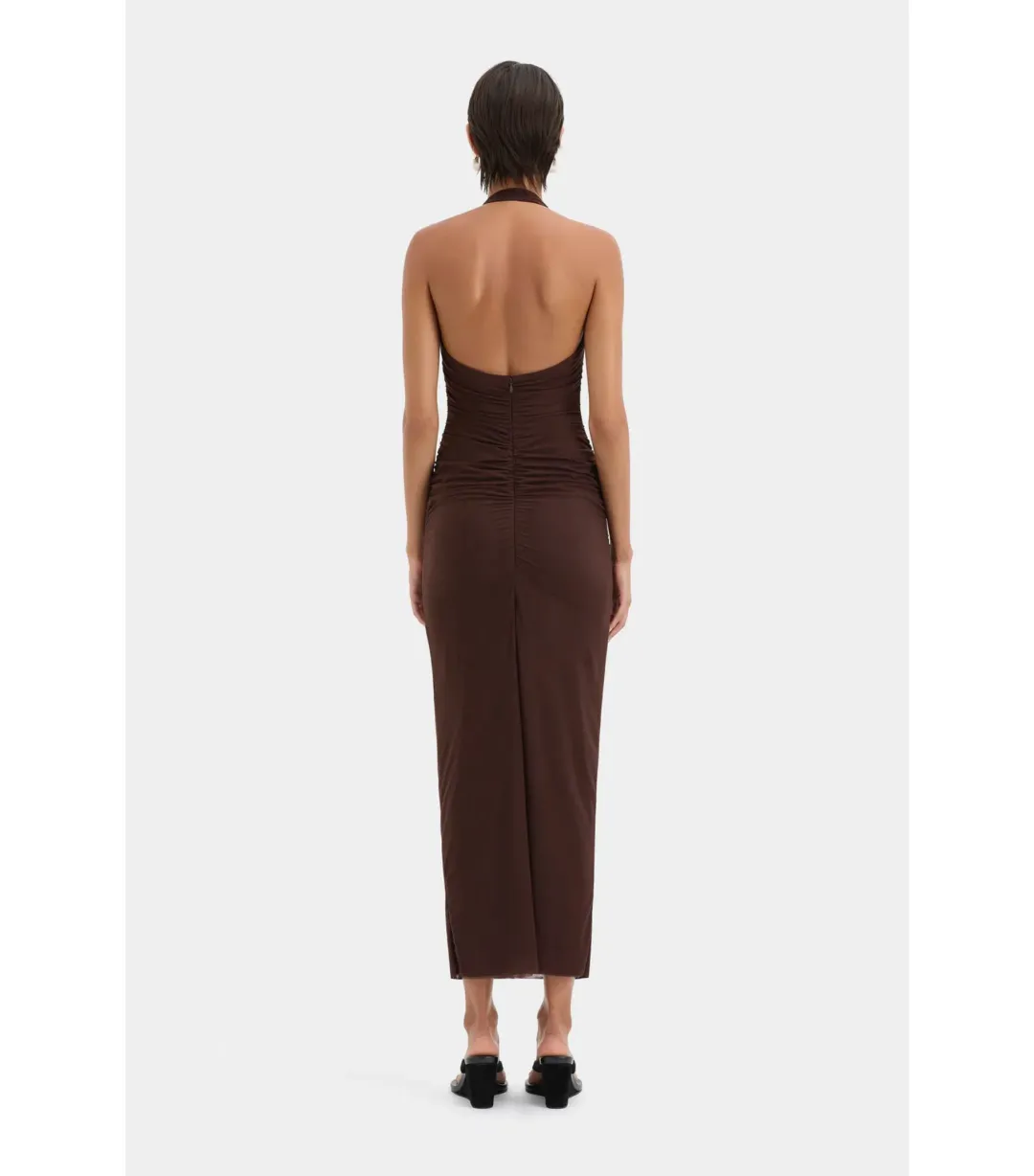 Sir the Label Jacques Knot Midi Dress in Chocolate Size 3 / AU 12  for rent on The Volte - main image