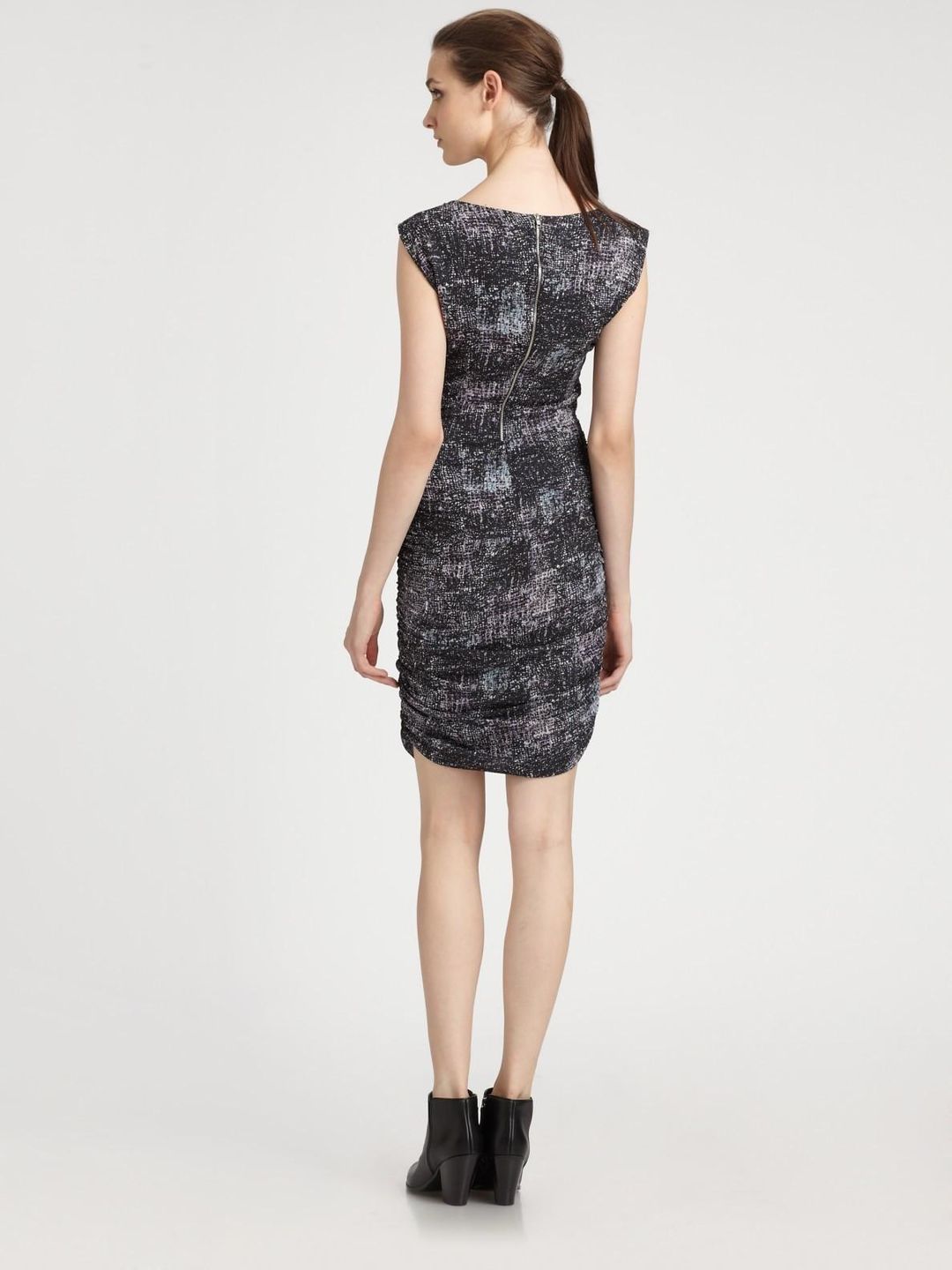 Iro Print Dress Heidi Black Grey Size 10 for rent on The Volte - main image