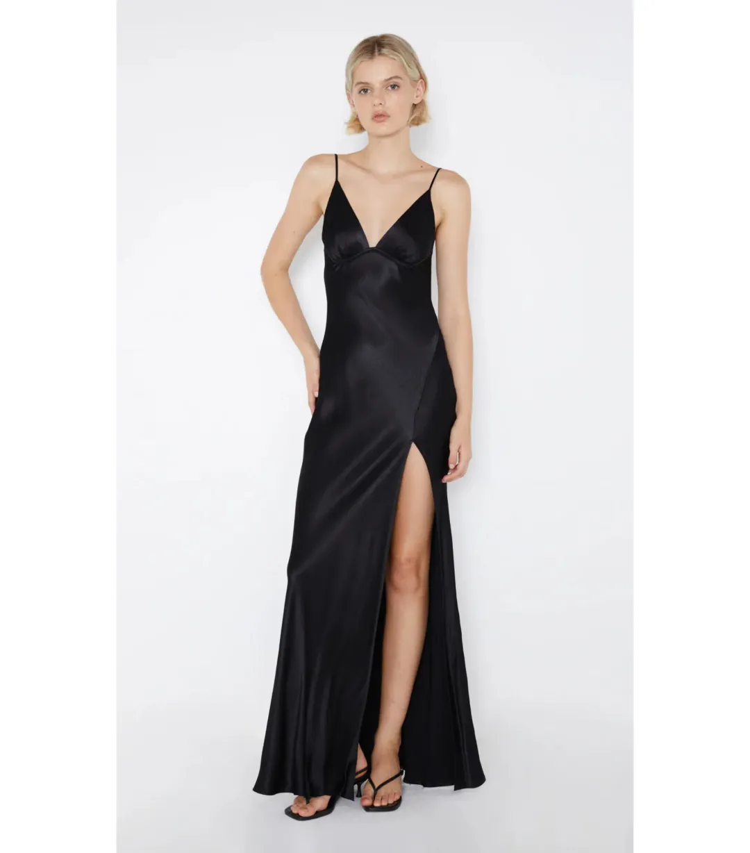 Bec & Bridge Ren Split Maxi Dress Black Size AU 8 for rent on The Volte - main image