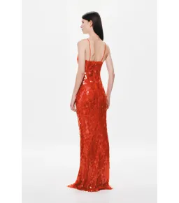 Misha Sapphire Sequin Maxi Dress Red Size 8/S for rent on The Volte - image 3