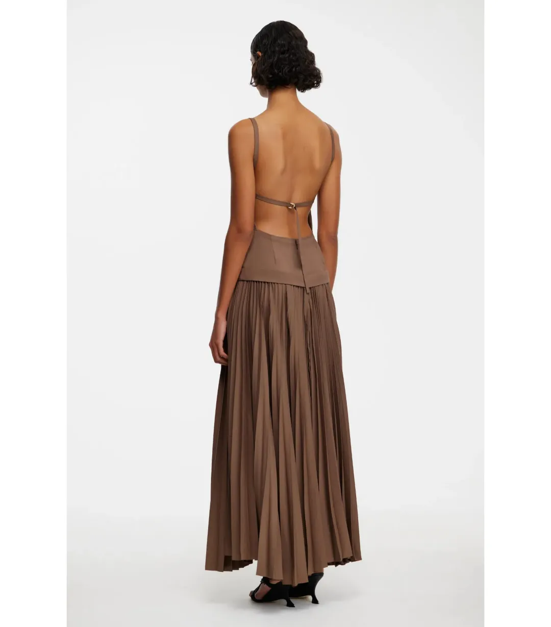 Acler Leasgill Midi Dress in Sepia Size AU 8 for rent on The Volte - main image