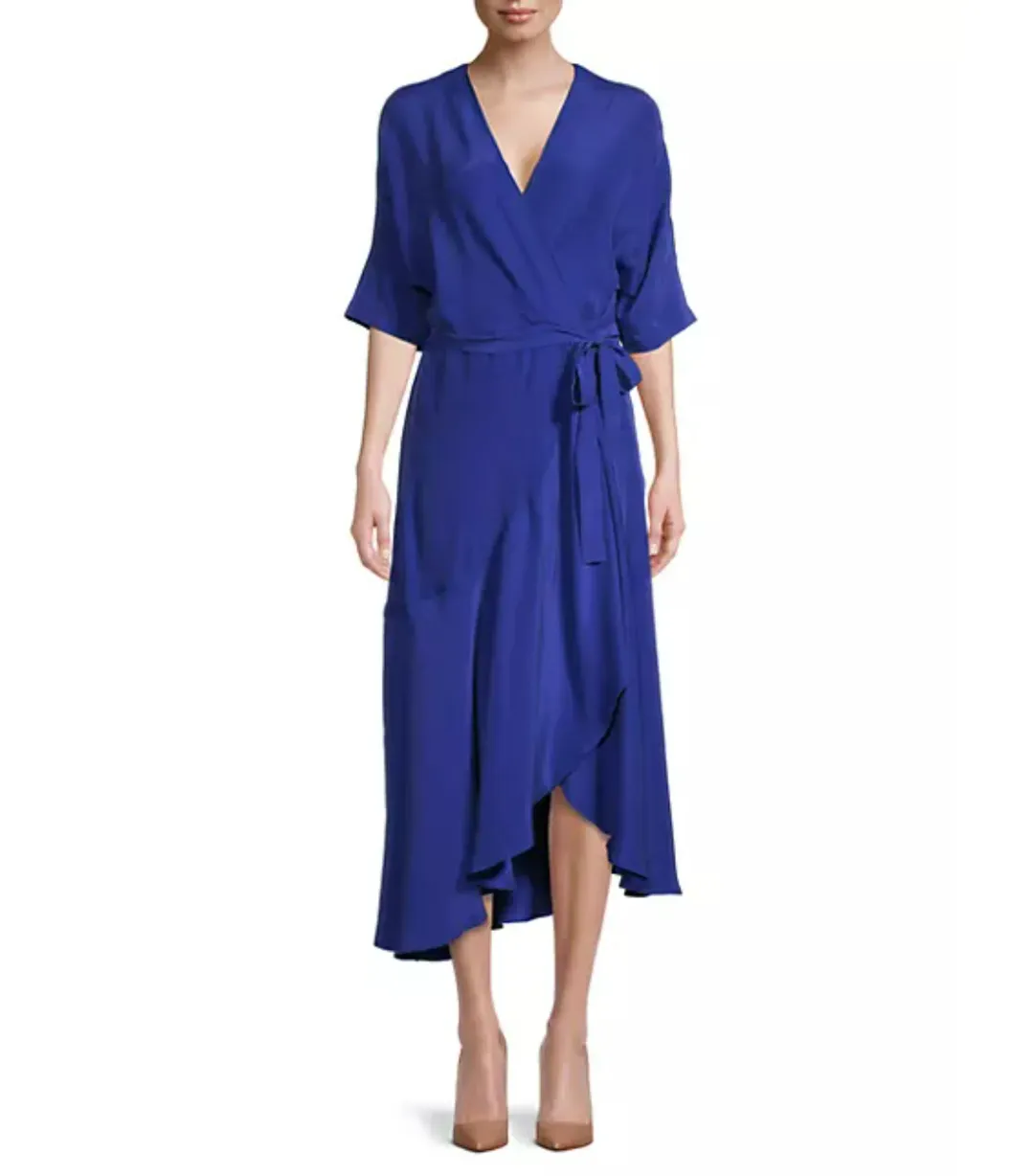 Ginger & Smart Perpetual Silk Wrap Dress Iris Size AU 12 for rent on The Volte - main image
