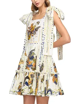 Leo Lin La Vida Bowtie Mini Dress Print Size AU 8  for rent on The Volte - image 3