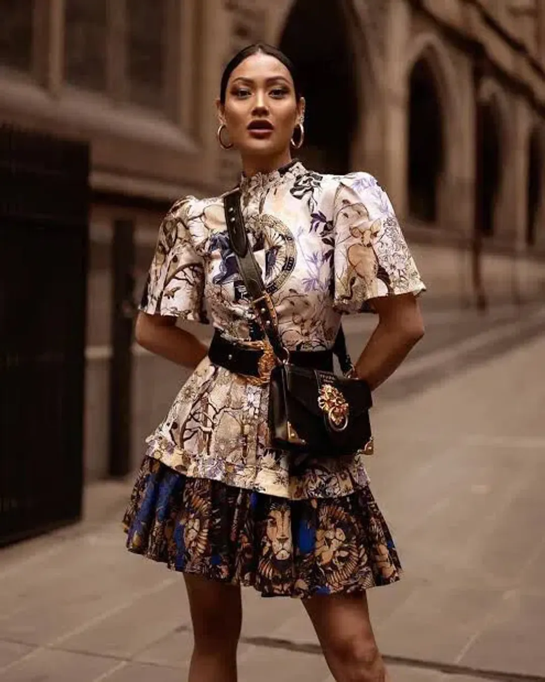 Leo Lin The Lover Cotton Linen Mini Dress Multi Size AU 8 for rent on The Volte - main image