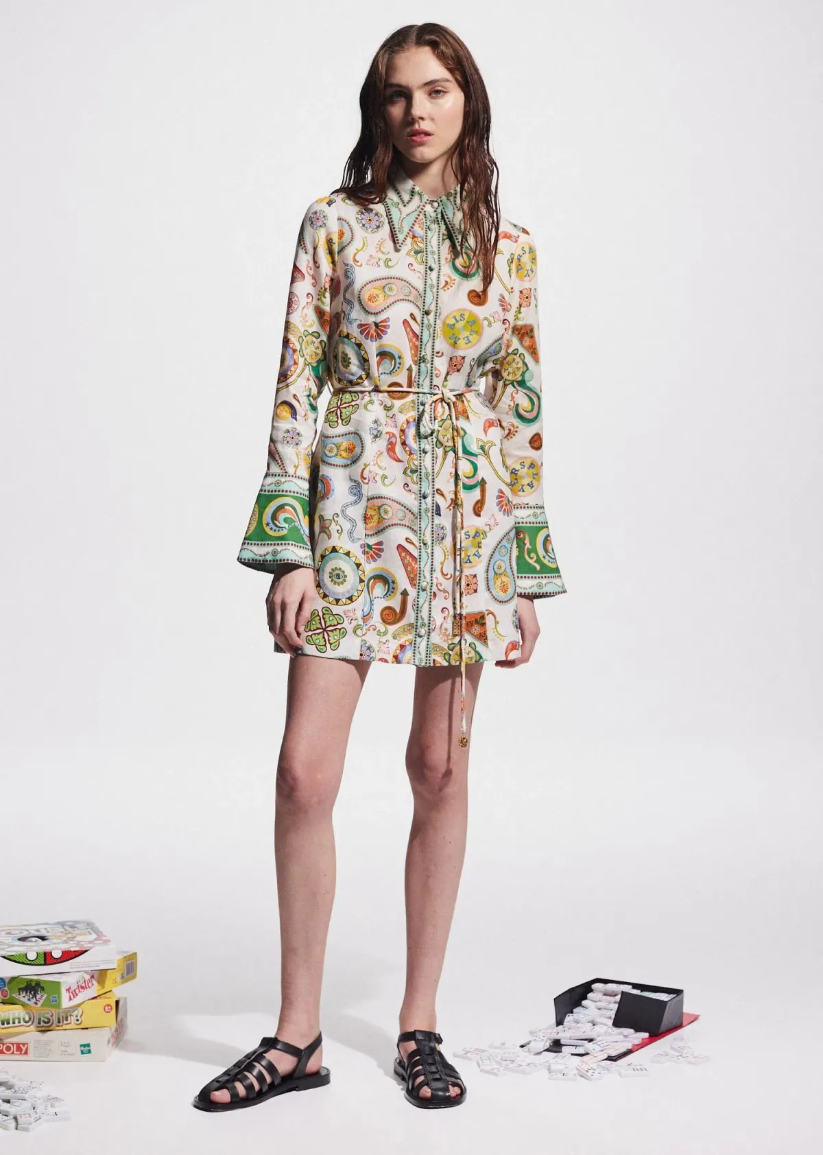 Alemais Arcade Mini Dress Multi Size 16 for rent on The Volte - main image