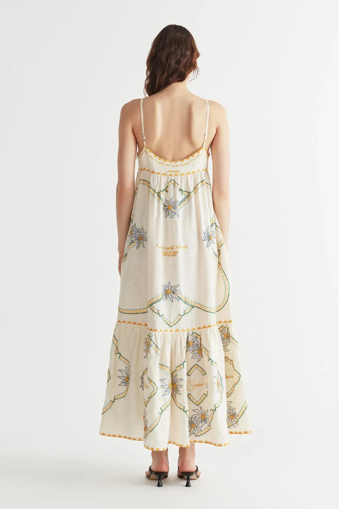 Antipodean Flower Seeker Sun Dress in Snow Drop in size 10 for rent on The Volte - main image