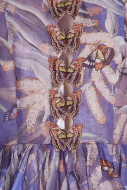 Zimmermann Botanica Butterfly Detailed Linen Silk Mini Dress Pandanus Size 2 / AU 12 for rent on The Volte - image 5