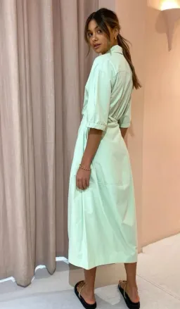 Camilla and Marc Kyra Cocoon Midi Dress in Sour Apple Green Size 8 for rent on The Volte - image 2