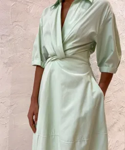 Camilla and Marc Kyra Cocoon Midi Dress in Sour Apple Green Size 8 for rent on The Volte - image 5