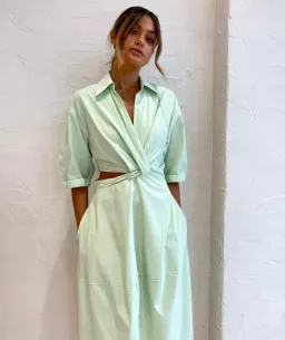 Camilla and Marc Kyra Cocoon Midi Dress in Sour Apple Green Size 8 for rent on The Volte - image 3