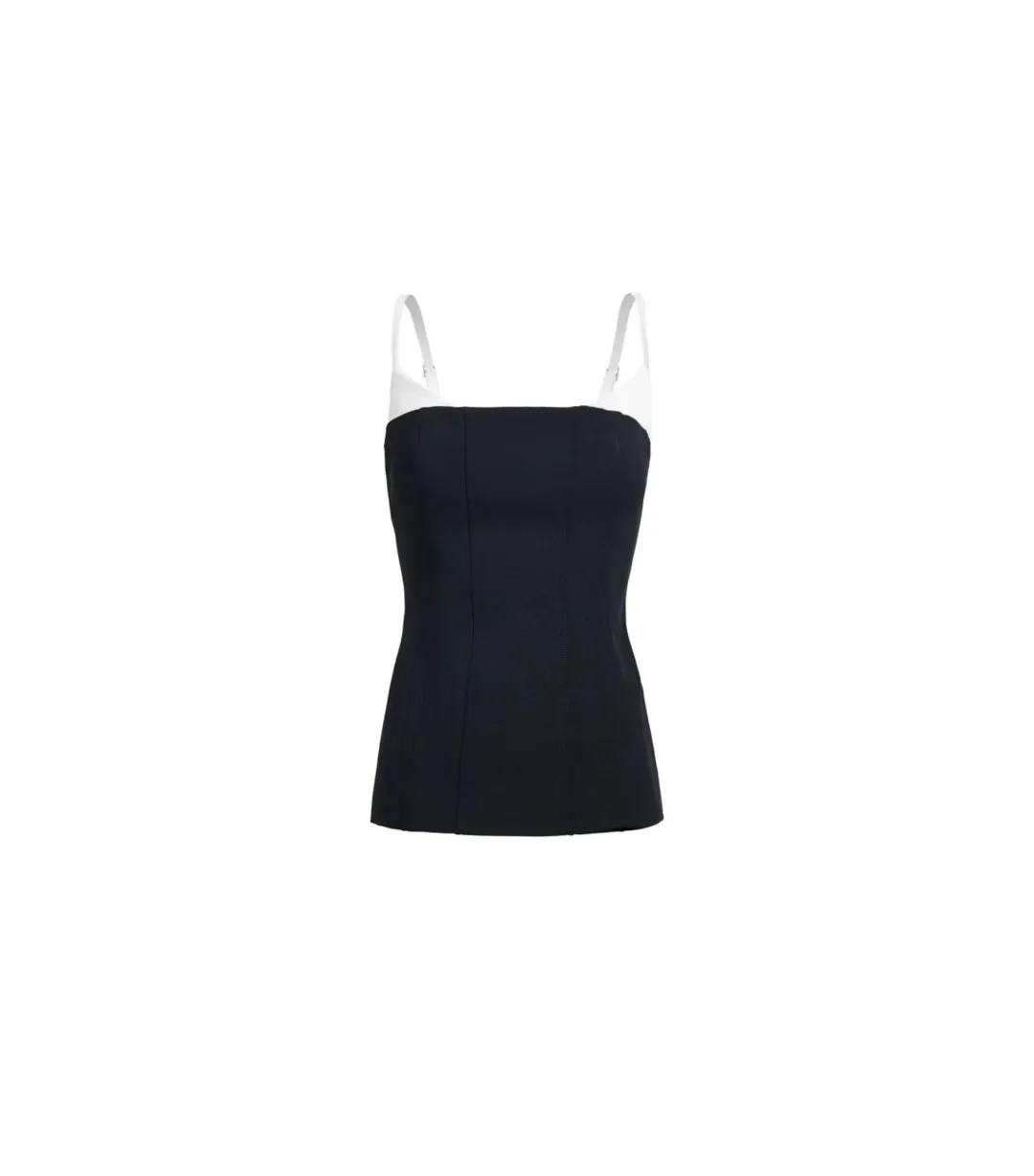 Kookai Ariel Contrast Top Black Size 38 / AU 10 for rent on The Volte - main image