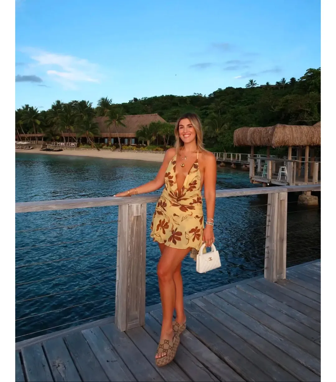 Benni Harlow Halter Dress in Butter Floral Size AU 6 for rent on The Volte - main image