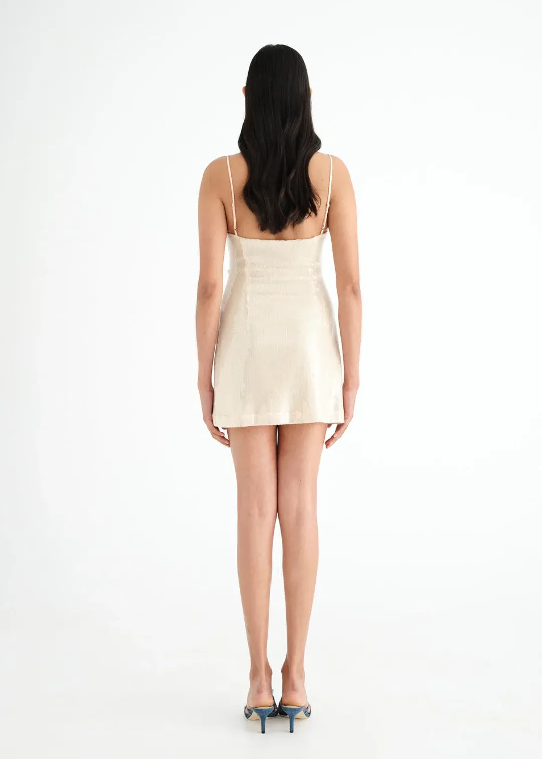 Benni Juliano Sequin Mini Dress Light Toffee Size 6 for rent on The Volte - main image
