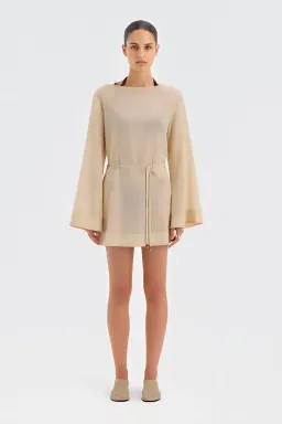Sir The Label Blair Beaded Mini Dress Cream Size 1 / AU 8 for rent on The Volte - image 2