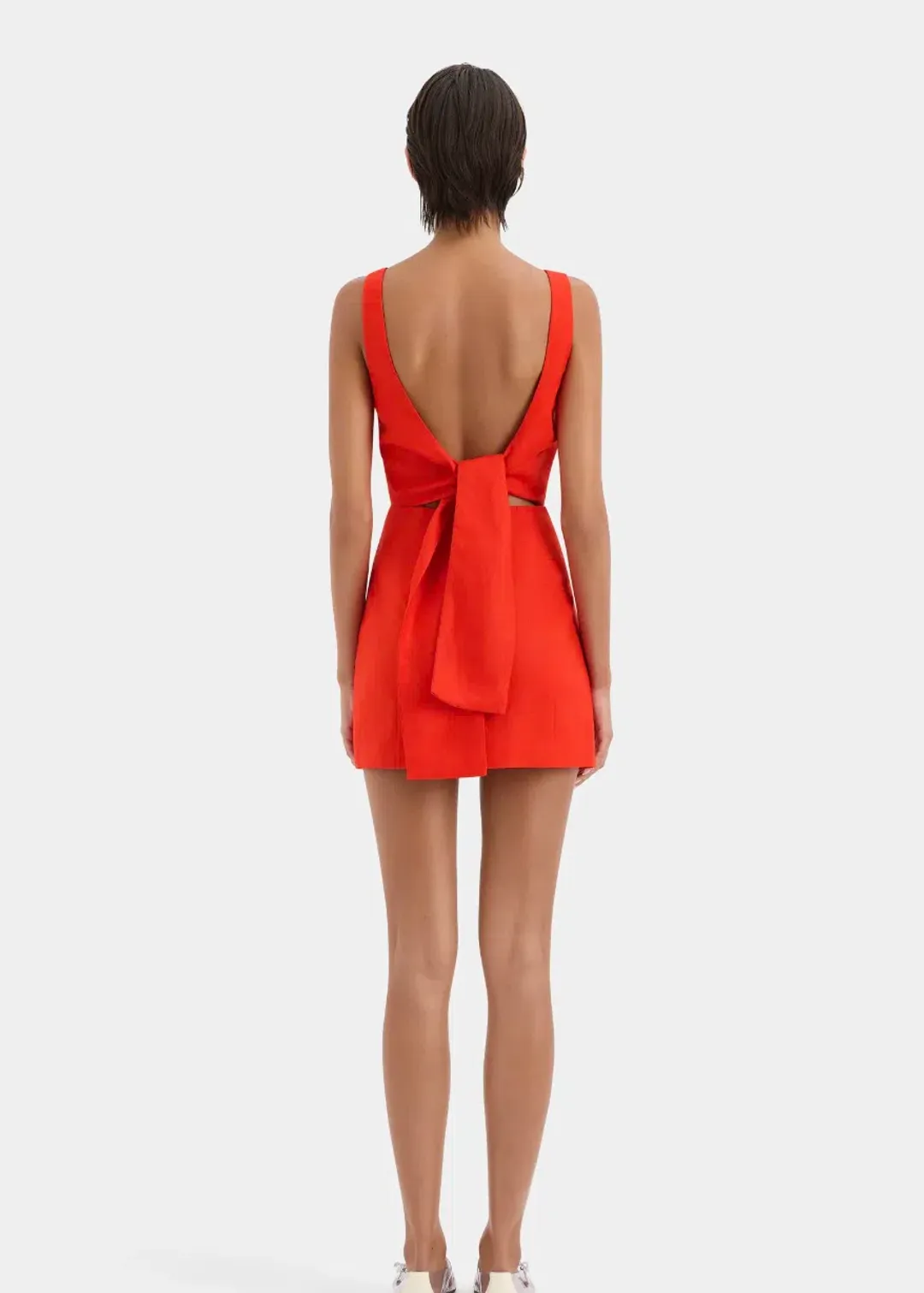 Sir the Label Iris Tie Mini Dress Red Size 6  for rent on The Volte - main image