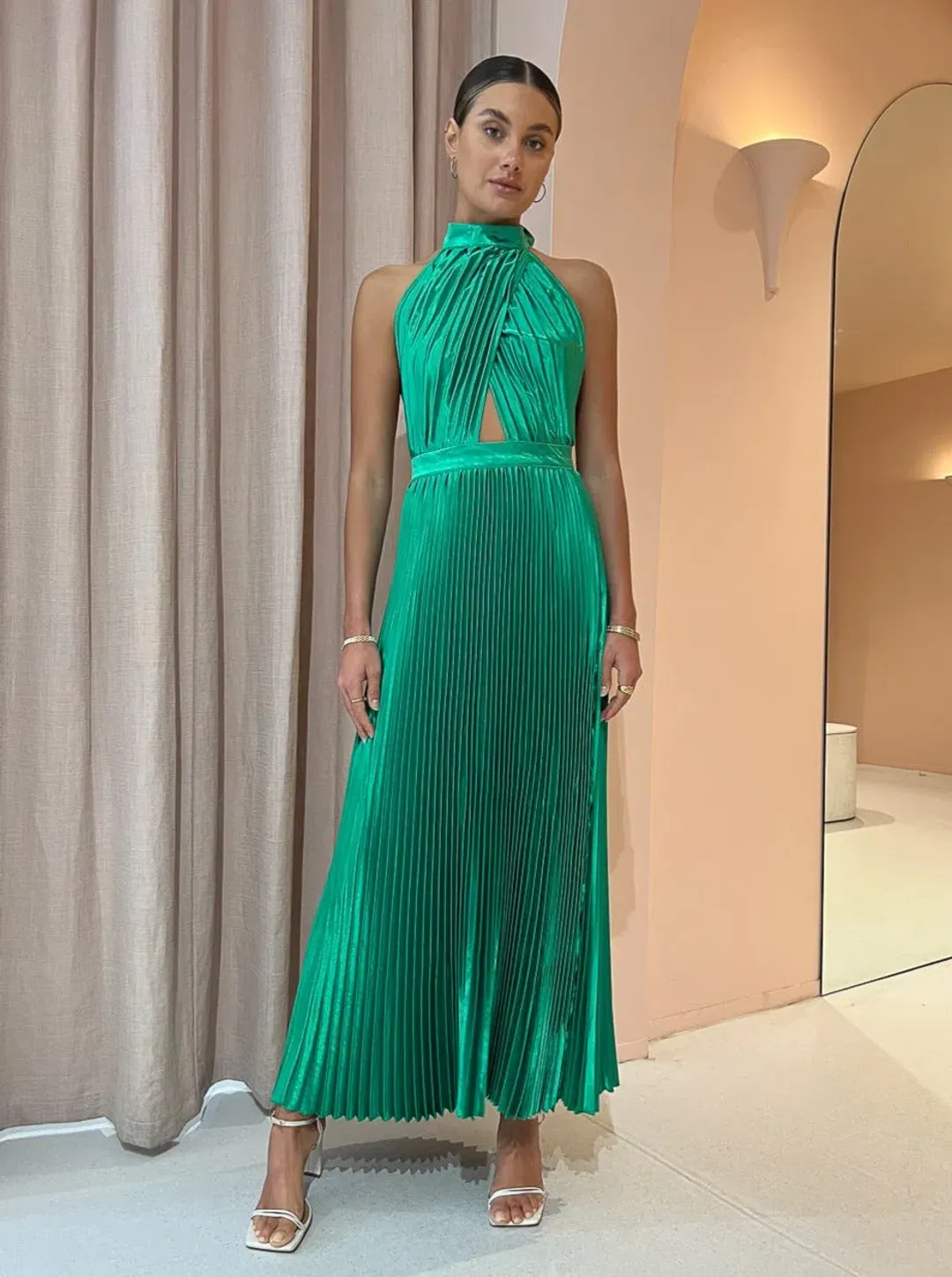 L'Idee Renaissance Gown in Bright Green Size AU 10  for rent on The Volte - main image