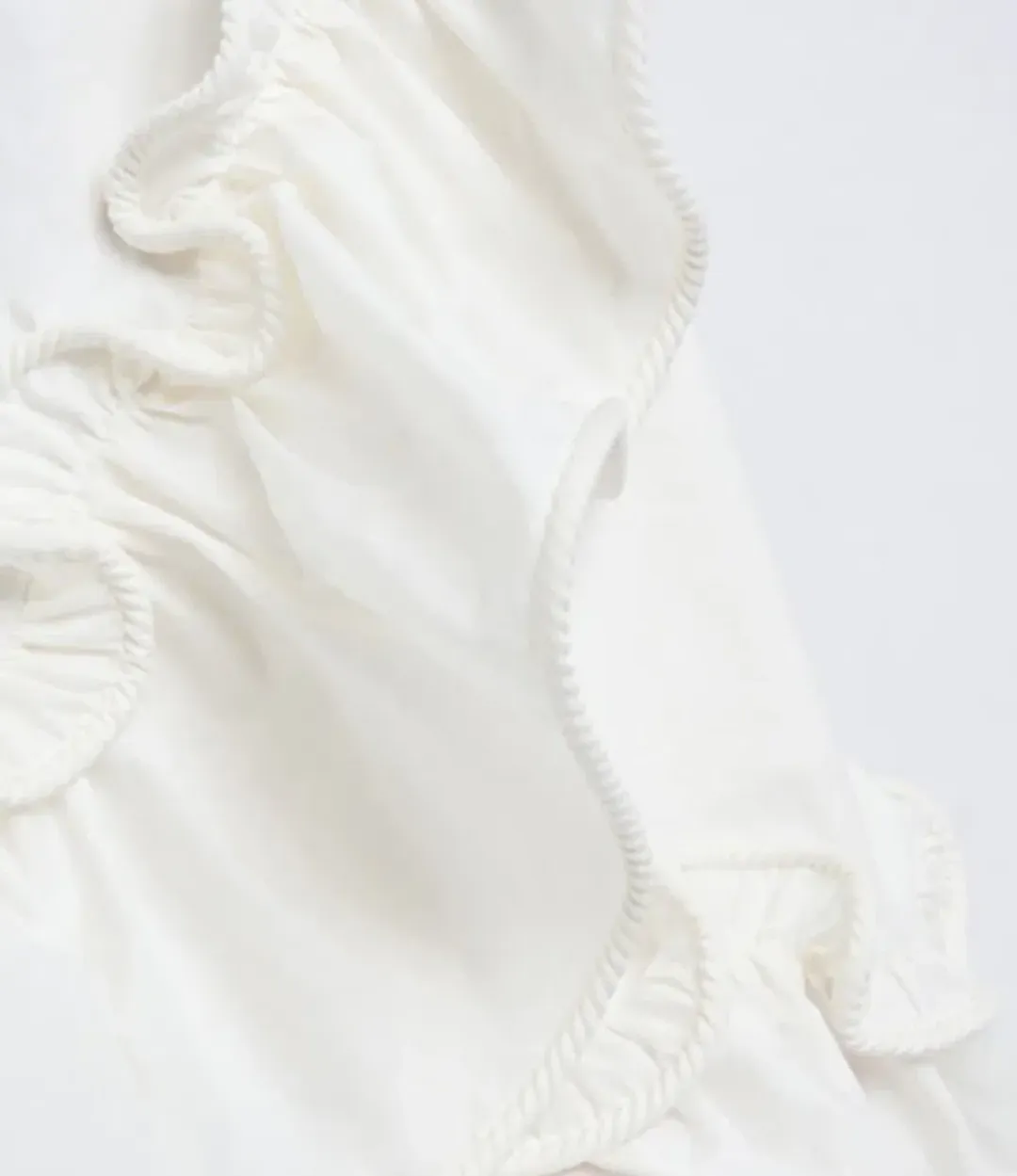 By Johnny Rope Frill Asymmetrical Mini Dress Ivory Size 12 for rent on The Volte - main image
