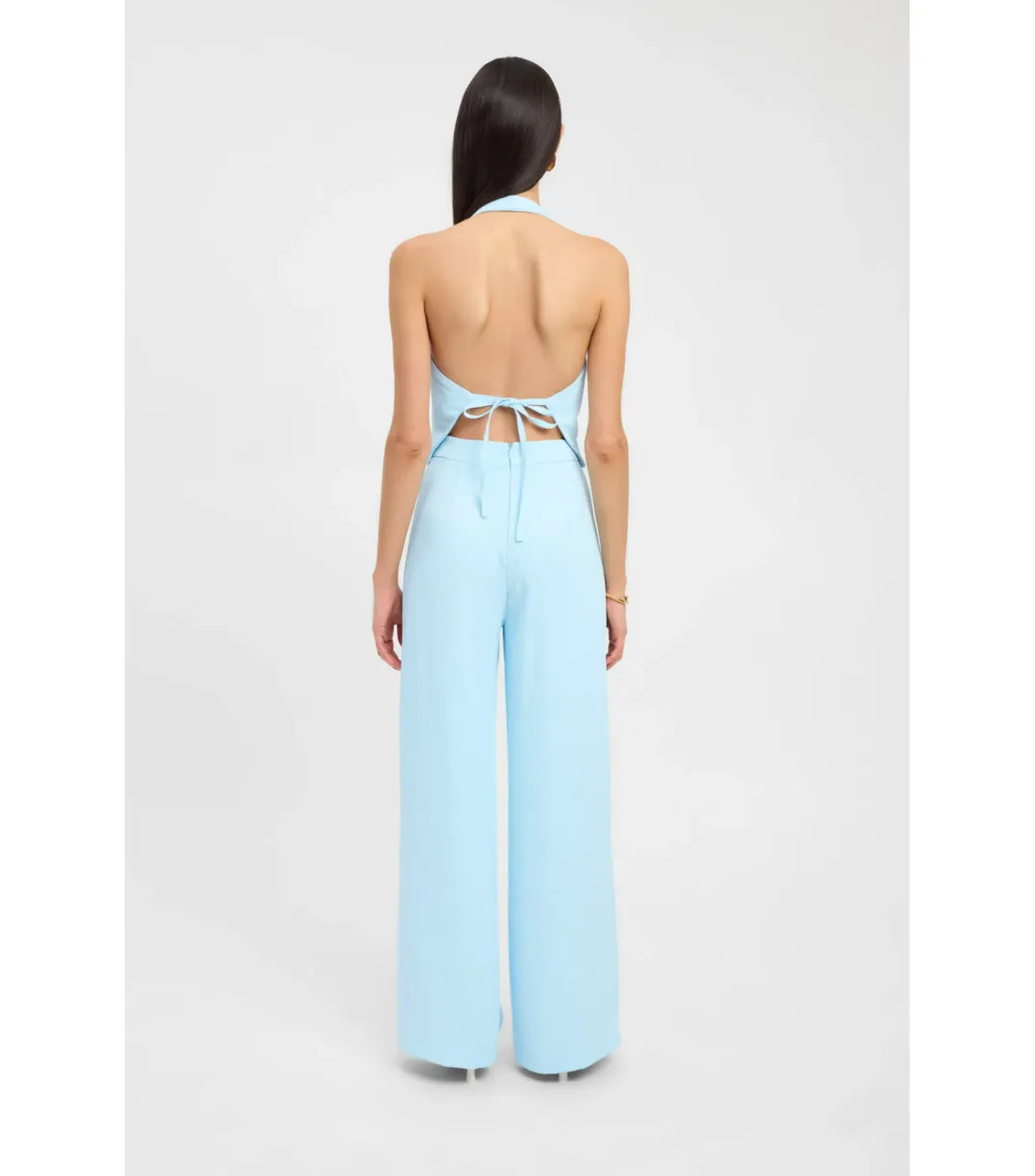 Kookai Oyster Backless Vest and Willow Pants Cloud Blue Size AU 6 for rent on The Volte - main image