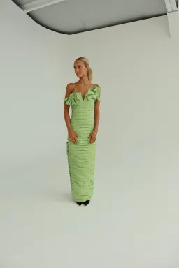 Rachel Gilbert Jensen Gown Pistachio Size AU 10  for rent on The Volte - image 3