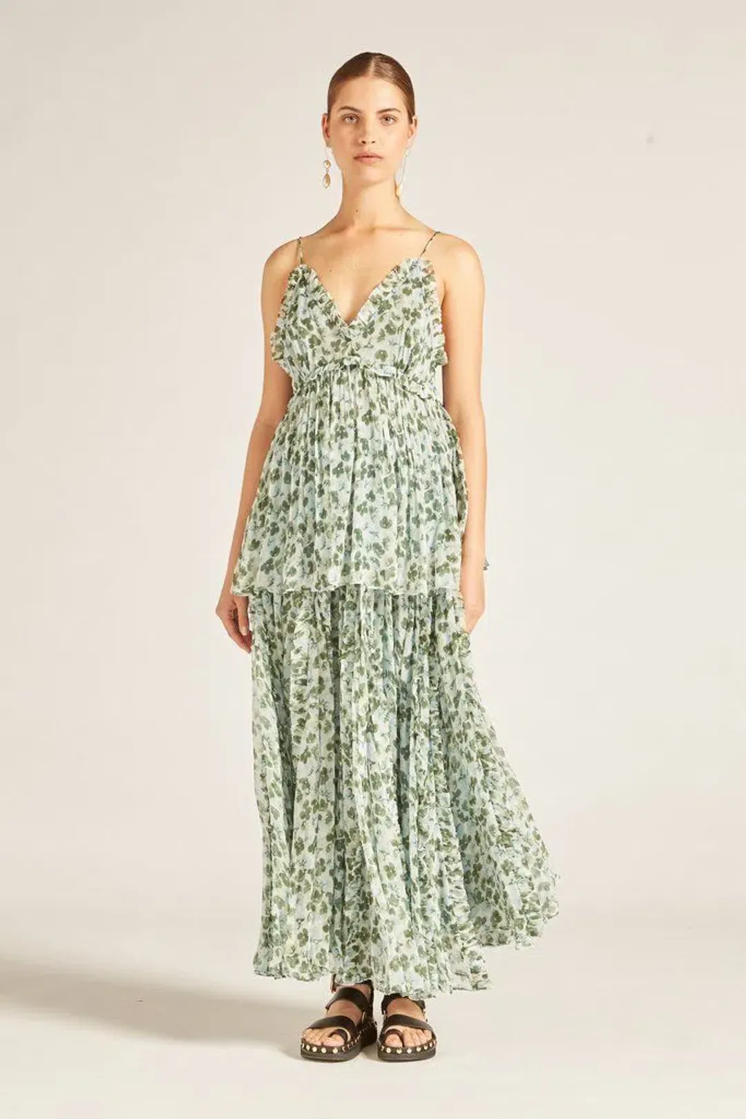 Lee Mathews Nina Silk Crinkle Cami Dress Floral Size 10 for rent on The Volte - main image