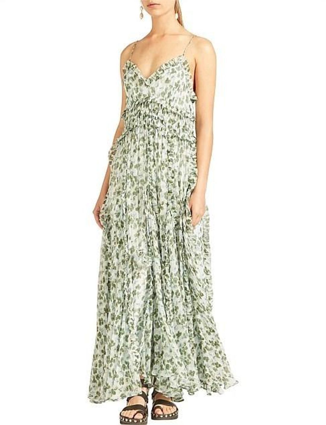 Lee Mathews Nina Silk Crinkle Cami Dress Floral Size 10 for rent on The Volte - main image