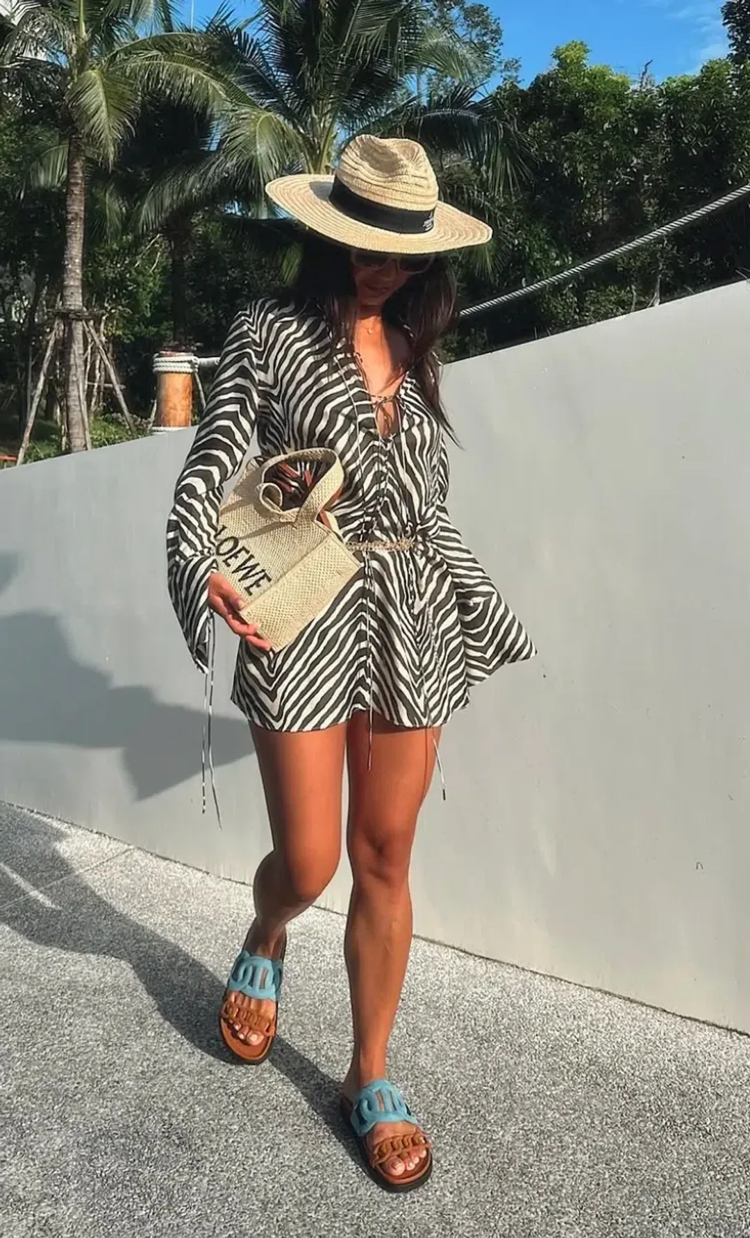 Shona Joy Sana Silk Shirt Tie Mini Dress Bone/Chocolate Size 8 for rent on The Volte - main image