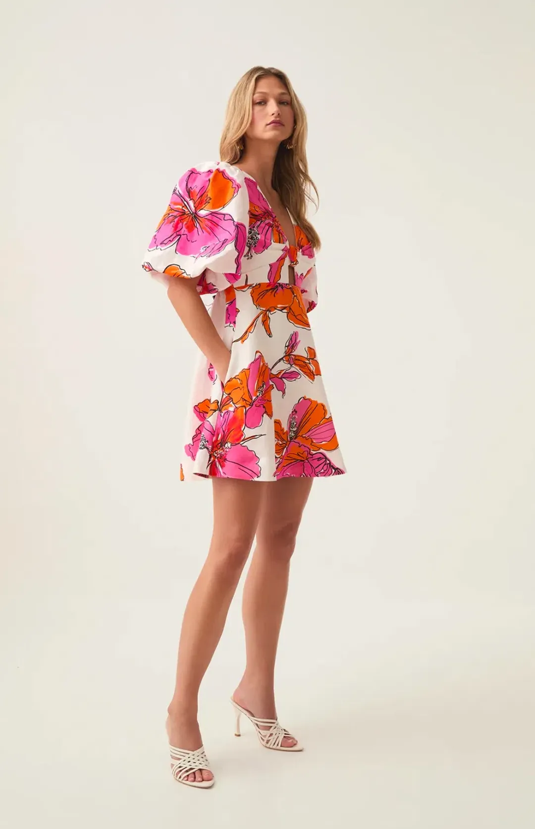 Aje overflow knotted mini dress size 12 for rent on The Volte - main image
