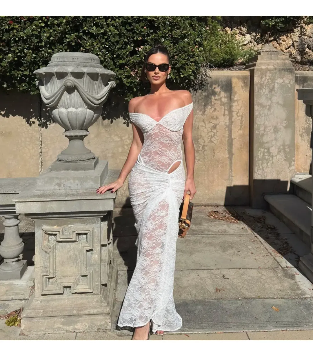 Natalie Rolt Aubrey Lace Dress White Size AU 6 for rent on The Volte - main image