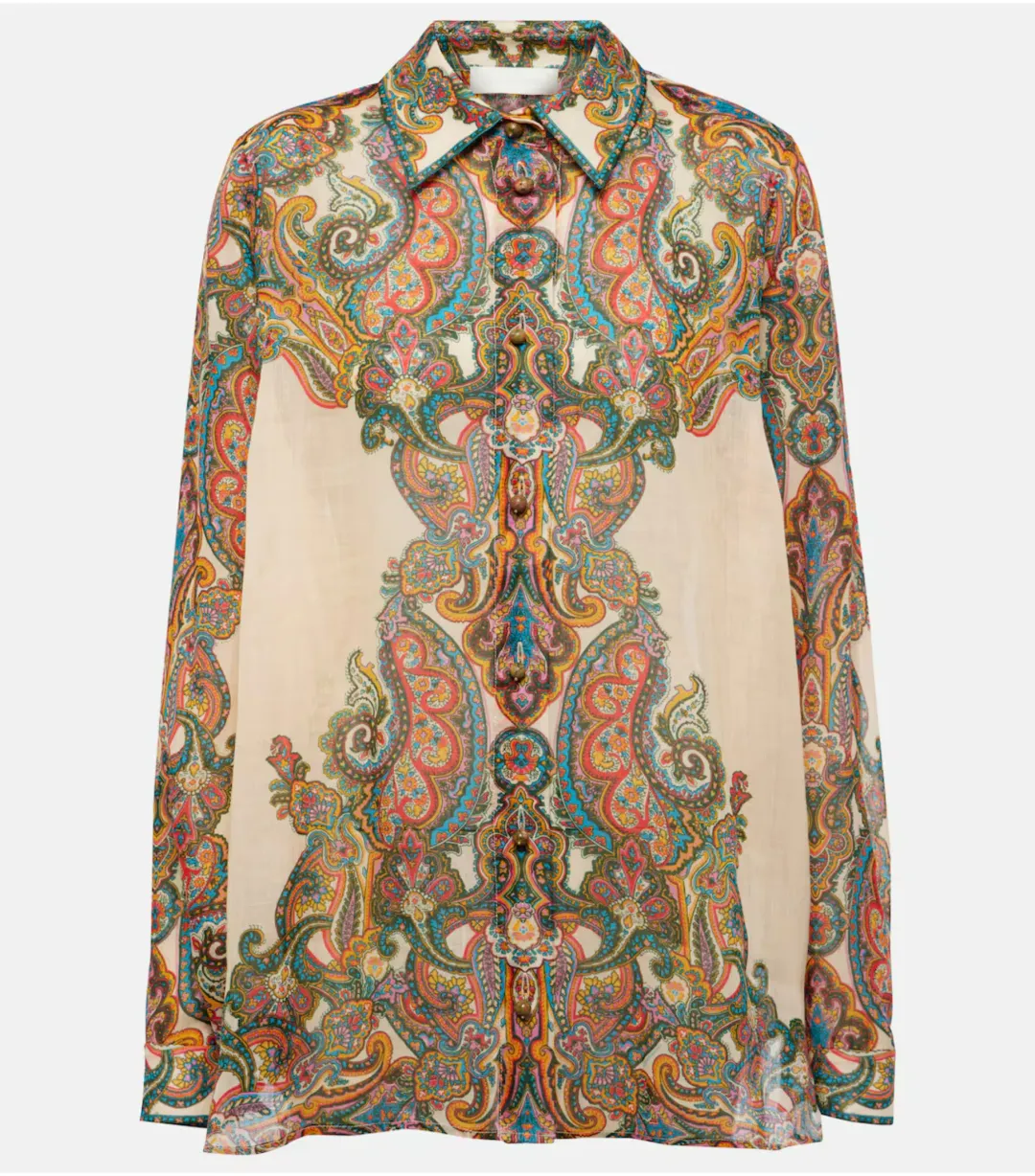 Zimmermann Ottie Skirt and Shirt Set in Multi Paisley Size 0 / AU 8 for rent on The Volte - main image