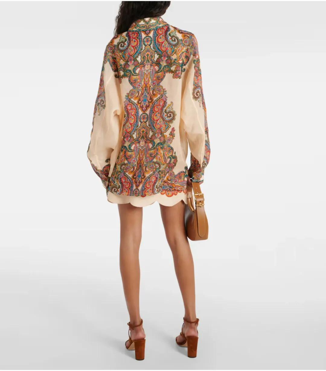 Zimmermann Ottie Skirt and Shirt Set in Multi Paisley Size 0 / AU 8 for rent on The Volte - main image