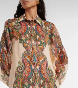 Zimmermann Ottie Skirt and Shirt Set in Multi Paisley Size 0 / AU 8 for rent on The Volte - image 2